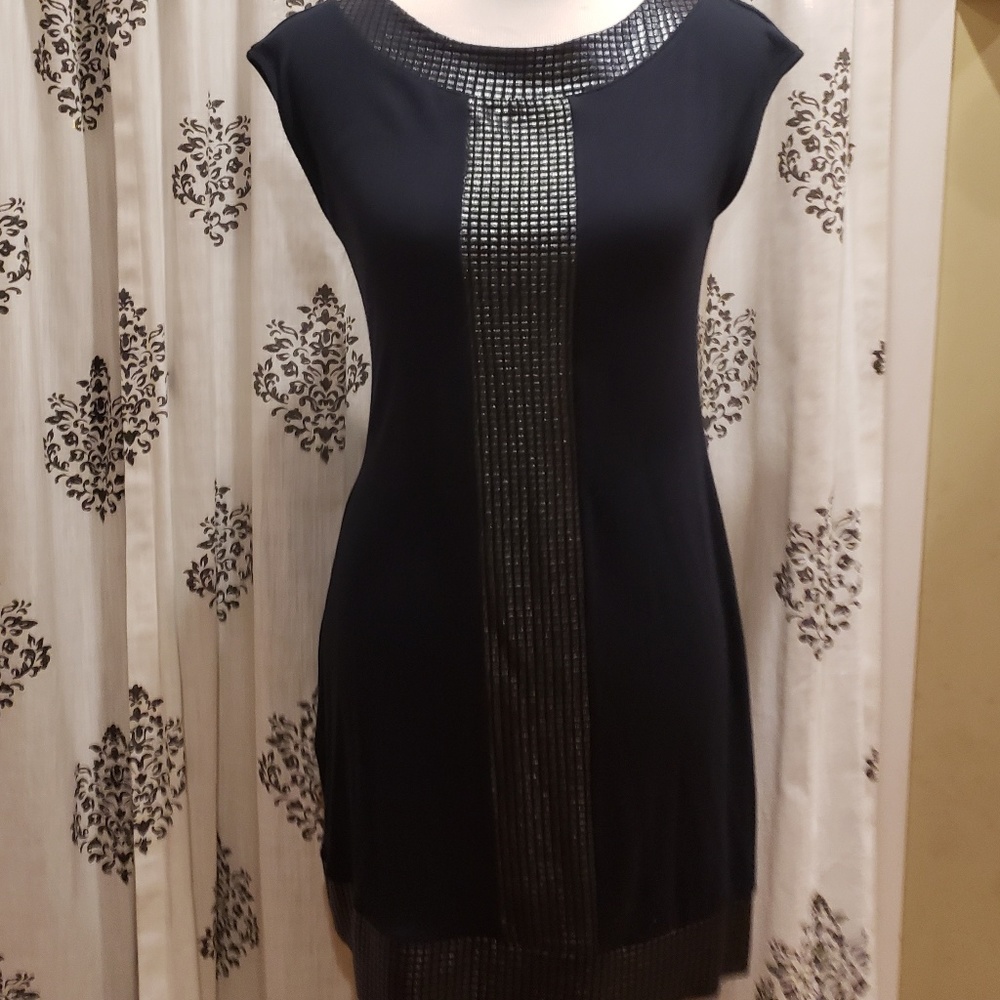 Black Express Dress Small Nwot LBD embossed